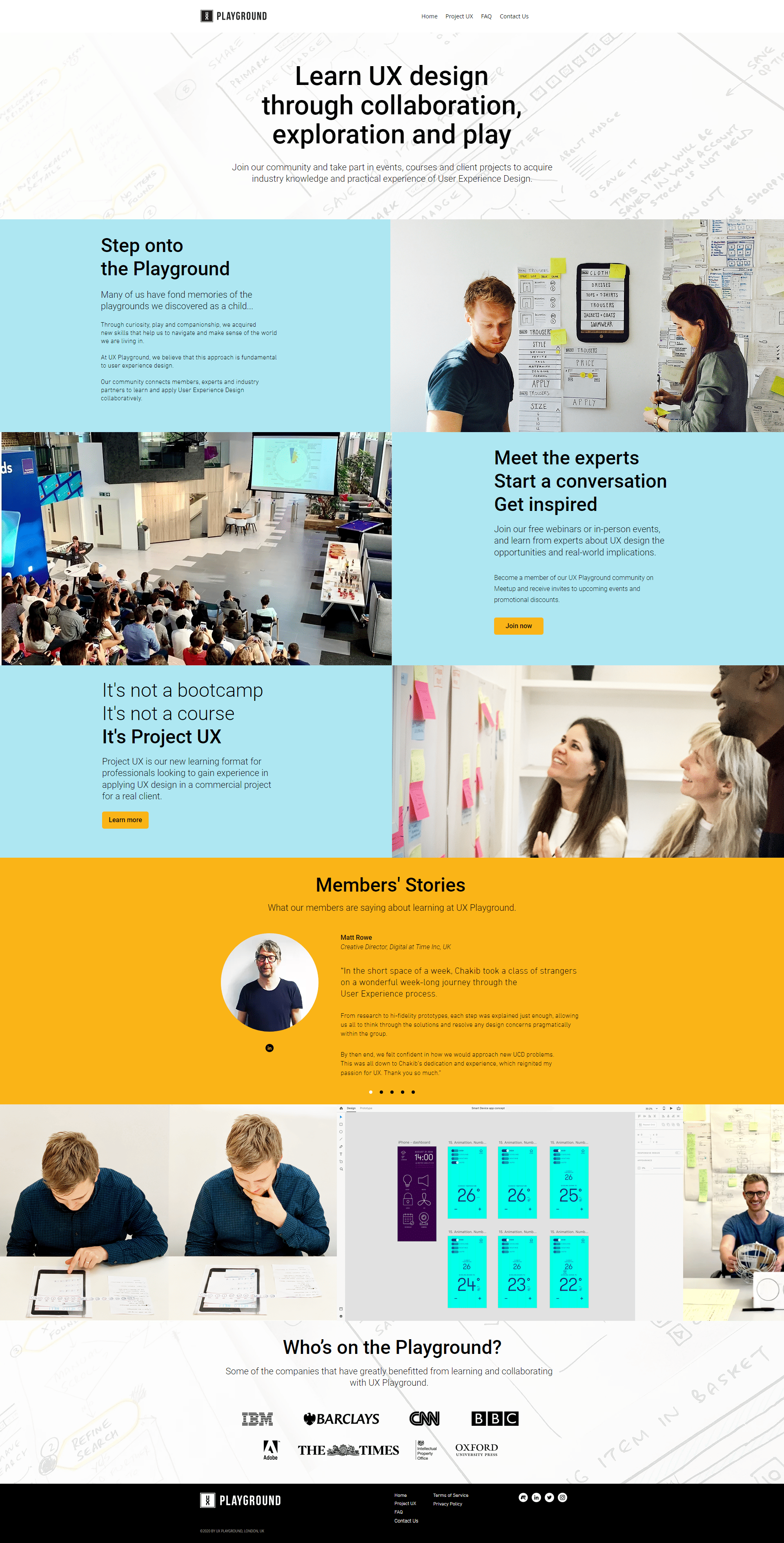 UX Playground's new homepage